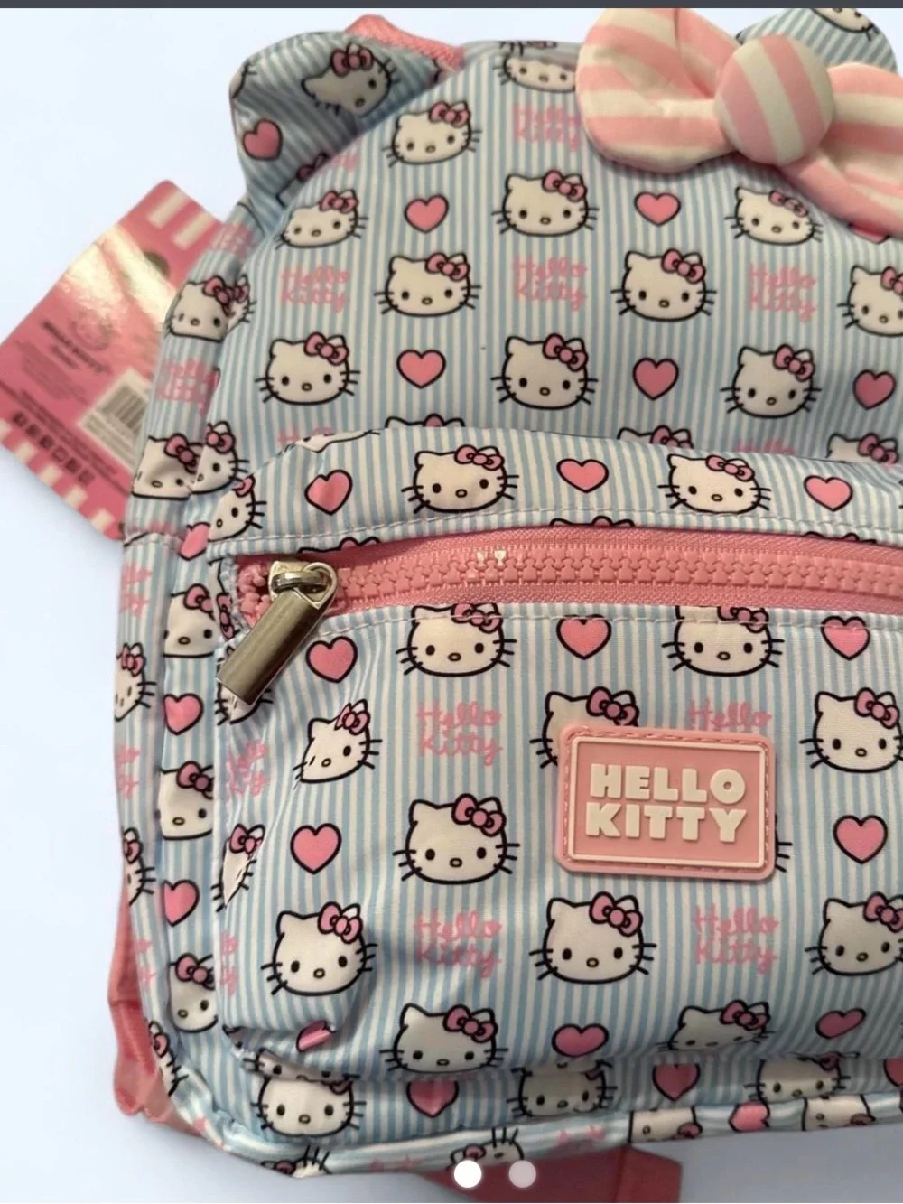Hello Kitty Pink & Light Blue Patterned Kids Backpack